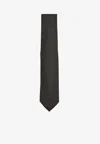 Lardini Geometric Pattern Silk Tie In Gray