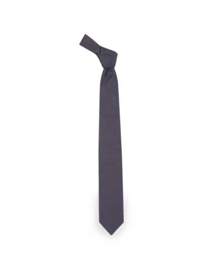 Lardini Geometric-pattern Silk Tie In Blue