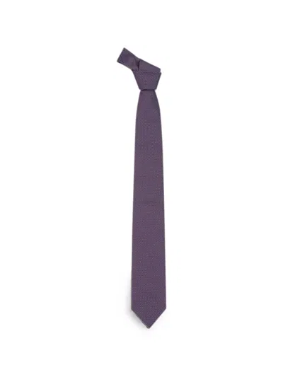 Lardini Geometric-pattern Silk Tie In Purple