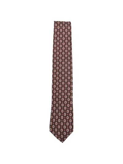 Lardini Geometric-pattern Tie In Brown
