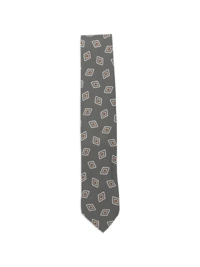 Lardini Geometric-pattern Tie In Gray