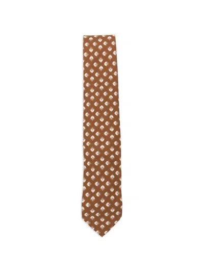 Lardini Geometric-print Tie In Orange