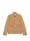 Lardini Beige Wool Oves Aries Full-length Jacket In Brown
