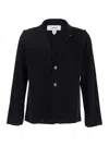 Lardini Black Jacket With Classic Lapels And Logo Pin Detail In Black