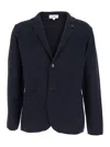 Lardini Blue Jacket With Classic Lapels And Button Fastening In Cotton Man In Blue