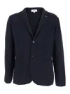 Lardini Blue Jacket With Classic Lapels And Button Fastening In Cotton Man In Blue