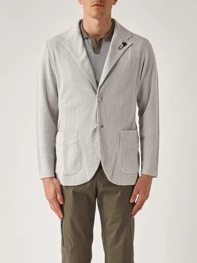 Lardini Giacca Maglia Jacket In Gray
