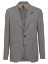 Lardini Houndstooth Patterned Tailored Jacket In Gray