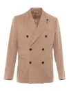 Lardini Rome Double-breasted Tailored Jacket In Brown