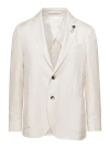 LARDINI BEIGE JACKET WITH CLASSIC COLLAR AND POCKETS IN CASHMERE & SILK BLEND MAN