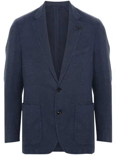 Lardini Monogram-jacquard Blazer In Multicolour