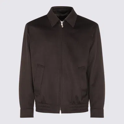 Lardini Elasticated Hem Collar Side Pockets In Black