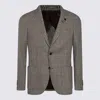 Lardini Classic Check Pattern Tailored Blazer In Red