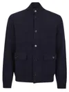 Lardini Plain Knit Jacket With Seven-button Closure In Blue