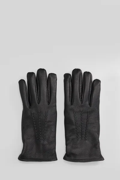 LARDINI GLOVES IN BLACK LEATHER