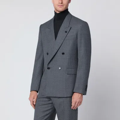LARDINI LARDINI GREY WOOL DOUBLE BREASTED JACKET