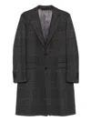 Lardini Checked Wool Coat In Animal Print