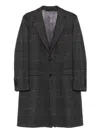 Lardini Checked Wool Coat In Brown