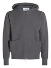 Lardini Hooded Sweater Featuring Front Pockets In Gray