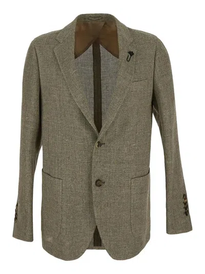 Lardini Gray Single-breasted Blazer In Grey