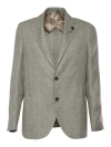 LARDINI GRAY SINGLE-BREASTED BLAZER