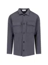 Lardini Collared Jacket Long Sleeves Versatile Style In Gray