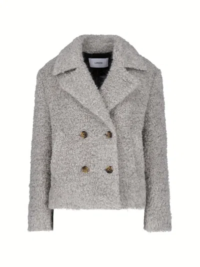 Lardini Grey Boiled Wool-blend Blazer In Gray
