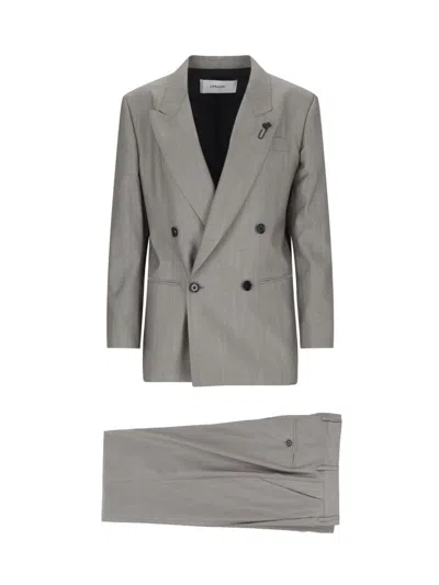 Lardini Grey Double-breasted Suit