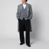 Lardini Grey Double-breasted Coat In Wool With Herringbone Pattern In Gray