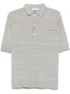 Lardini Textured Beige Polo T-shirt With Buttoned Placket