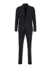 Lardini Grey Pinstripe Pattern Suit In Black