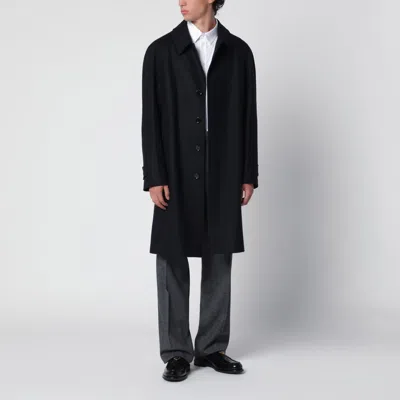 Lardini Grey Single-breasted Coat In Wool And Cashmere In Black