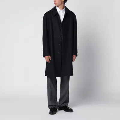 Lardini Grey Single-breasted Coat In Wool And Cashmere In Black