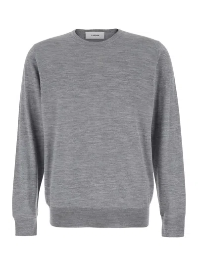 LARDINI GREY SWEATER IN WOOL BLEND MAN