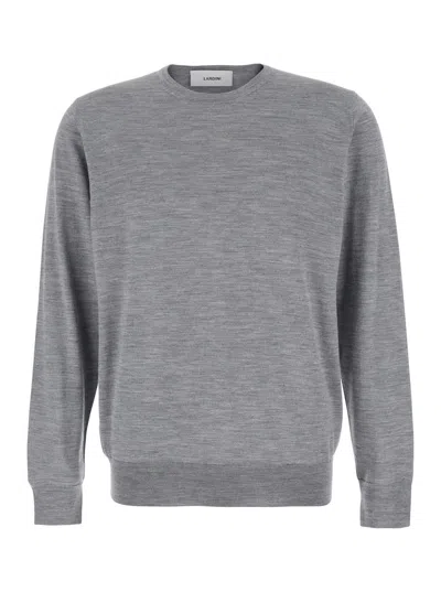LARDINI GREY SWEATER IN WOOL BLEND MAN