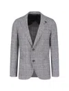 Lardini Grey Virgin Wool-blend Pattern Blazer In Grey