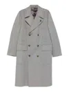 Lardini Double-breasted Wool Coat In Gray