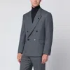 Lardini Double Breasted Wool Jacket Pockets In Gray