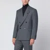 Lardini Double Breasted Wool Jacket Pockets In Gray