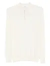 Lardini Minimalist White Long-sleeve Polo Shirt In Neutral