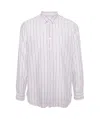 Lardini Halo-stripe Classic-collar Shirt In White