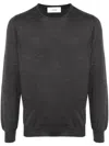Lardini Crew-neck Wool Jumper In Grey