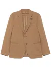 Lardini Herringbone Blazer In 褐色