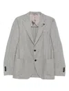 Lardini Herringbone Button Jacket In Multi