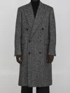 Lardini Herringbone Coat In Black