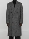 Lardini Herringbone Coat In Black