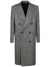 Lardini Herringbone Coat In Black