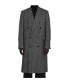 Lardini Herringbone Coat In Black