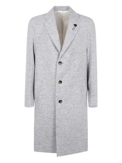Lardini Herringbone Coat In Gray