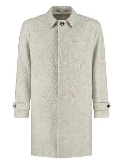 Lardini Herringbone Coat In Green